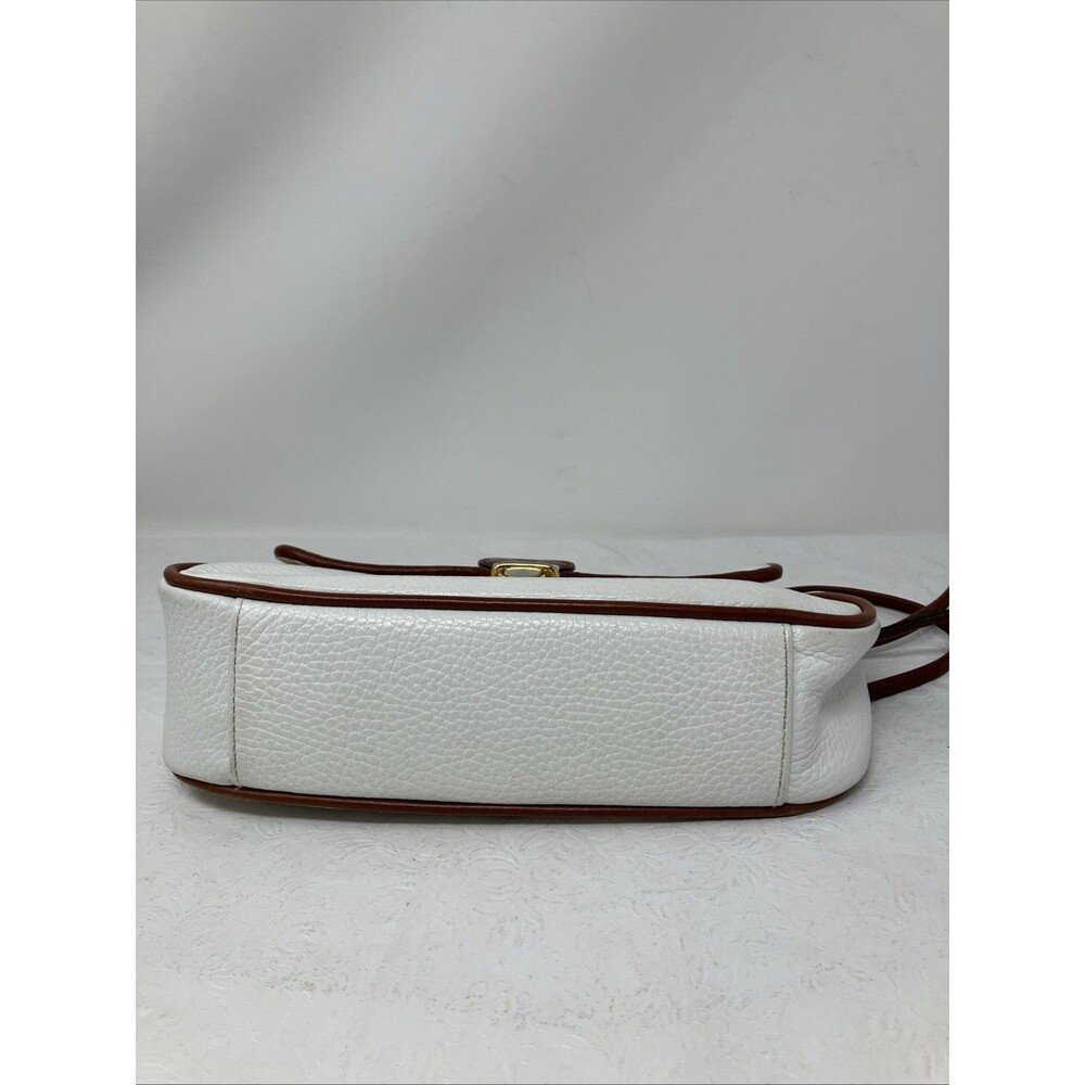 Etienne Aigner Crossbody Bag Purse White Brown Leather Pebbled Vintage - Picture 5 of 16